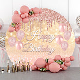 Rose Rosa Gold Ballon Bokeh Runden Geburtstag Hintergrund